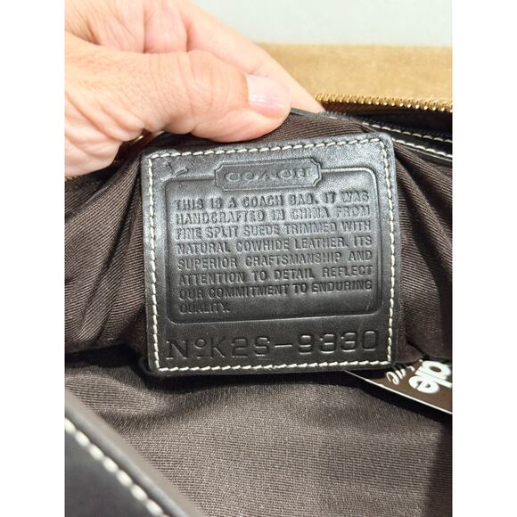 Coach Brooklyn 39 Suede Fringe Trim Shoulder Handbag Beige - Picture 11 of 13